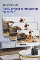 Mini projecteur portable LED 4K 250ANSI 3D avec écran tactile DLP, projecteur intelligent avec batterie intégrée, Android 9, home cinéma M2