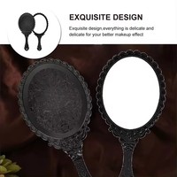 Offres Exceptionnelles Miroir à Main Compact de Maquillage Luxe Vintage Voyage, Rose Doré Noir Rose, Miroir à Main avec Manche