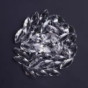 Hot Sale Kristall klare, nicht Hotfix-Zirkonia-Steine Marquise Round Cut Synthetische lose CZ-Steine für Schmuck