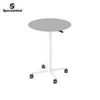 Table de conférence réglable en hauteur pneumatique, style industriel moderne, structure en acier durable, SpaceUnited