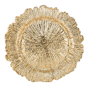 Assiette de Présentation Moderne en Verre Cristal Doré de 13 Pouces pour Restaurant et Mariage – Vente en Gros - Product Image 1