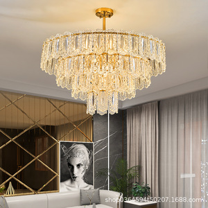 Lustre en cristal de luxe léger à la française, lampe de <span class=keywords><strong>plafond</strong></span> pour chambre à coucher, verre simple postmoderne pour salle à manger, style nordique rétro pour salon - Product Image 3