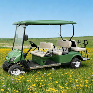 Voiture utilitaire de golf verte standard avec pneus pour routes en bon état, châssis stable, véhicule navette pour zones touristiques et campus - Product Image 3