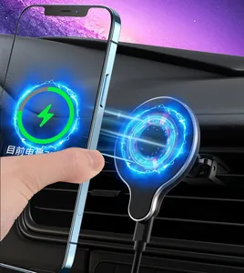 Iphone 15 14 için 15w manyetik hızlı kablosuz araç şarj cihazı telefon tutucu hızlı şarj araba kablosuz şarj