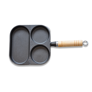 La <span class=keywords><strong>plaque</strong></span> à œufs à fond plat <span class=keywords><strong>en</strong></span> <span class=keywords><strong>fonte</strong></span> au design moderne est équipée d'un manche <span class=keywords><strong>en</strong></span> bois et convient à la <span class=keywords><strong>cuisson</strong></span> et à la friture des œufs. - Product Image 6
