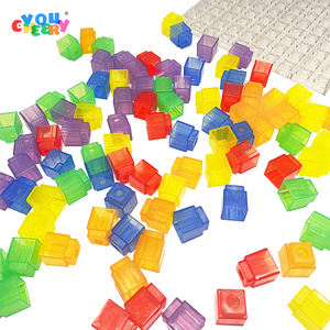 DIY Semi Transparent rainbow Arranged Cube <strong>Counting</strong> Plastic Building <strong>Blocks</strong> for Children's Construction <strong>Blocks</strong> - Product Image 4