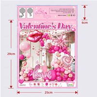 Ballons en latex et en feuille d'aluminium en forme de cœur rouge rose, ensemble de ballons pour la Saint-Valentin, décoration pour la Saint-Valentin, fournitures pour fêtes