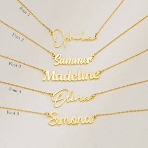 <span class=keywords><strong>Collier</strong></span> chaîne tendance plaqué or 18 carats, <span class=keywords><strong>collier</strong></span> personnalisé avec nom, bijoux en acier inoxydable, cadeau fête <span class=keywords><strong>des</strong></span> Mères - Product Image 6