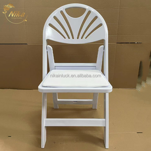 NIKA工厂批发亚克力白色塑料折叠椅，适用于花园婚礼活动 - Product Image 2