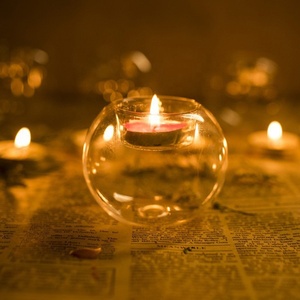 Penjualan Laris Pemegang Lilin Kaca Bola Bulat Tealight Dekorasi 8Cm Bening Kustom - Product Image 3