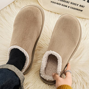 Botas de Nieve Retro de Invierno, Nuevo Estilo, Color Camel Marrón, para Hombre, con Suela Gruesa, Forro de Algodón Cálido, Tipo Pantuflas - Product Image 3