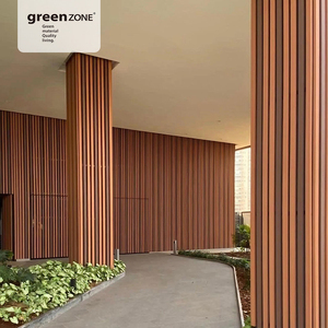 Linea moderna Teak Colar <span class=keywords><strong>legno</strong></span> tubo quadrato strisce <span class=keywords><strong>per</strong></span> interni ed esterni Privacy parete Wpc tubolare - Product Image 3