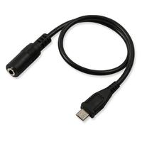 Micro-USB-Stecker auf 3,5-mm-Buchse Buchse Audio kabel für Active Clip Mic Microphone Convert Adapter -1 Fuß (schwarz)