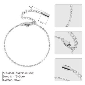 سوار من الفولاذ المقاوم للصدأ مطلي بالذهب 14K من Chihang ، سوار ألماس 15 + 3 من التيتانيوم Hangtag ODM بتصميم سلسلة فارغة - Product Image 2