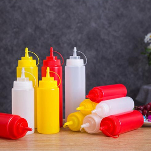 Distributeur en gros <span class=keywords><strong>Ketchup</strong></span> <span class=keywords><strong>Sauce</strong></span> <span class=keywords><strong>Moutarde</strong></span> 8 oz 12 oz Clair En Plastique Condiment Squeeze Bouteille en Vrac - Product Image 4