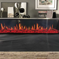 Cheminée électrique moderne en métal de 2000 mm avec écran LCD, télécommande, 7 couleurs changeantes pour une utilisation en intérieur
