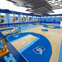 Hochbelastbarer Stoßdämpfender Sport-Vinylboden PVC-Rolle für Indoor-Basketballplatz-Anlagenprojekte