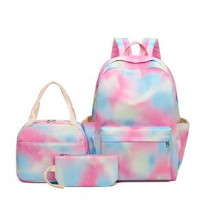 Mochilas Escolares Tie-Dye con Estampado Personalizado para Niñas, Juego de 3 Piezas, Mochila para Estudiantes de Secundaria con Diseño Doodle - Product Image 5