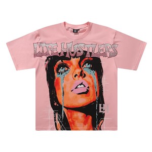 T-shirt a maniche corte unisex stile retrò con stampa auto sportiva e scritta, vestibilità ampia, per il commercio all'ingrosso transfrontaliero - Product Image 5