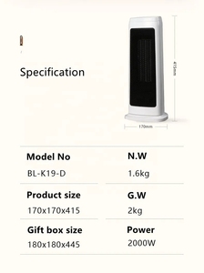 Giá Để Sàn Bằng Gốm 2000W Thiết Bị Sưởi Ấm <span class=keywords><strong>PTC</strong></span> Điện OEM Bảo Vệ Nhiệt Nhanh Chóng An Toàn Với ETL,GS,ROHS - Product Image 3