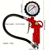 Manomètre de gonflage de pneus 0-220 PSI, pistolet de gonflage analogique robuste, outils pneumatiques