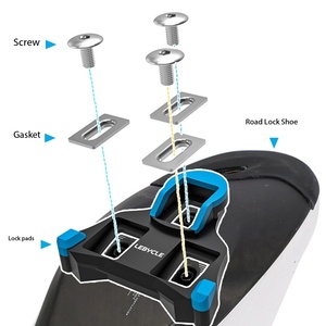 Pédale auto-bloquante LEBYCLE pour vélos de route, construction métallique, ajustement universel, design durable et antidérapant - Product Image 4