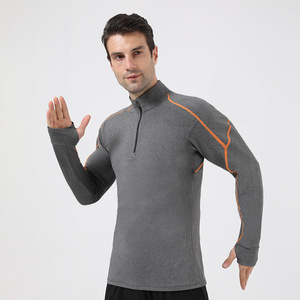 Camicie da uomo a maniche lunghe a maniche lunghe traspiranti ad asciugatura rapida e sottile Anti-rughe da <span class=keywords><strong>palestra</strong></span> attillate e attillate Casual - Product Image 3