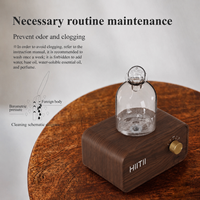 Diffuseur d'huiles essentielles HIITII sans eau en bois de frêne et verre, aromathérapie, décoration d'intérieur, diffuseur d'arômes artistique rechargeable