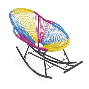 Popular Outdoor Garden Leisure Poly Rattan Lounge Wicker Rocking Acapulco Chair Easy to Open