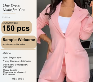 Completo Due Pezzi da Donna: Blazer e Pantaloni, Giacca a Maniche Lunghe e Pantaloni a Vita Alta Gamba Larga, Outfit Casual Traspirante - Product Image 1