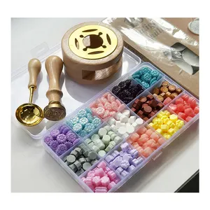 7 in 1 Custom 15 colors sealing wax beads stamp set for beginner DIY wax seal