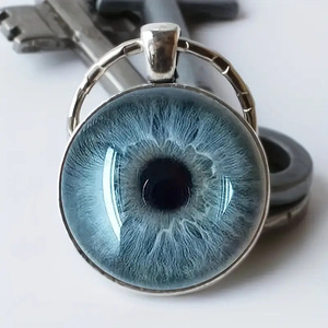 Hot Selling Green Eye Time Gem Keychain E Vil Eye Animal Dragon cat Eye Glass Pendant Keychain