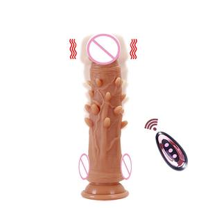 جهاز تحكم عن بعد لاسلكي محاكاة القضيب الكهربائي للإناث عصا الاستمناء التدفئة تلسكوبية لحم شوكة دسار لعبة الكبار - Product Image 4