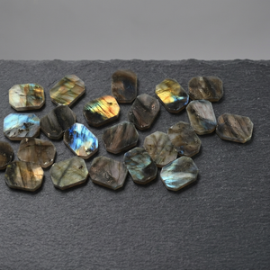 Pierres précieuses en labradorite bleue naturelle, taille octogonale, forme libre, pierres plates polies pour la fabrication de bijoux - Product Image 6