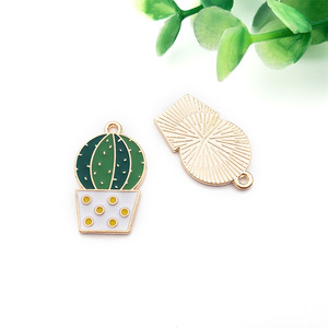 Surtido de Dijes Esmaltados de <span class=keywords><strong>Cactus</strong></span>, Piña y Zanahoria en Tono Dorado, Aleación de Zinc para Pulseras de Amantes de las Plantas - Product Image 6