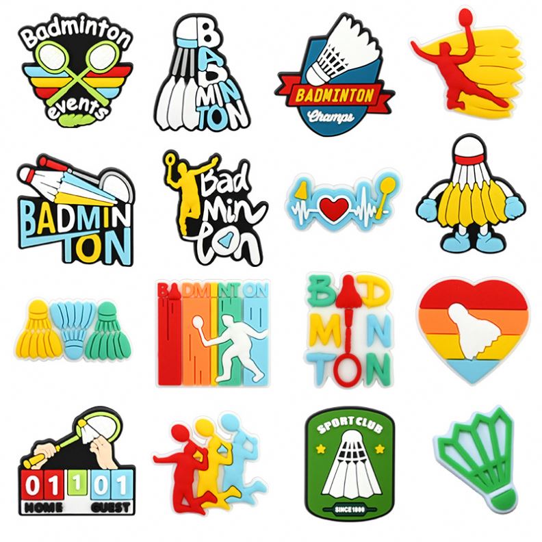 Cartoon New Badminton Series Clog Detachable Diy Children's Garden Ornament Shoe Buckle Accessories
