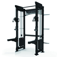 Jaula de Sentadillas Personalizada de Fábrica 75x75, Entrenador Funcional Multi Power Rack con Doble Pila de Pesas y Cruce de Cables