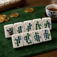 Maßgefertigtes Reines Weißes Acryl-Mahjong-Set mit Gravur und UV-Druck, Amerikanische Mah-Jong-Steine Direkt vom Hersteller