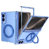 Étui de luxe transparent intégral avec film de protection pour Samsung Z Fold 8 Wide 7 6 5 4 3, support magnétique rotatif à 360°