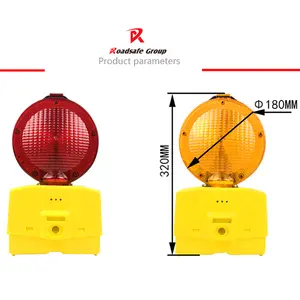 Yol pil tipi barikat flaşör ışıkları LED güçlü yansıtıcı döner amber yanıp sönen denetleyici işık/trafik uyarı ışığı