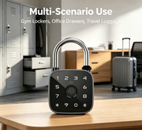 Cadenas intelligent biométrique à empreinte digitale IP67 étanche avec 5 modes de déverrouillage et contrôle via l'application Tuya, pour casiers de gym et d'école