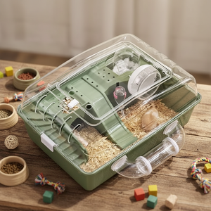 Nuove Gabbie Trasparenti per Criceti con Chiusura a Pulsante, Ville di Lusso Ecologiche in Plastica, Accessori per Animali Domestici - Product Image 5