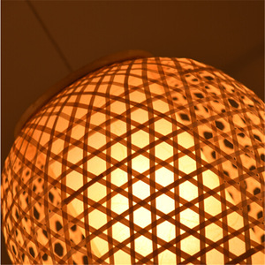 Luminaire suspendu ovale en bambou avec hauteur réglable, <span class=keywords><strong>abat</strong></span>-<span class=keywords><strong>jour</strong></span> en bambou pour restaurant, lustre en rotin - Product Image 3