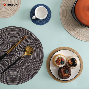 แผ่นรองจาน/แก้ว ทอจากผ้ารามีและผ้าฝ้ายสไตล์นอร์ดิก ทนความร้อน ใช้เป็นถาดรองอาหาร ของตกแต่ง - Product Image 3