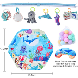 Alfombra de juegos para gimnasio para bebés 5 en 1, colchoneta para el tiempo de barriga y <span class=keywords><strong>actividades</strong></span>, <span class=keywords><strong>manta</strong></span> de Fitness para bebés con juguetes de peluche para el desarrollo de habilidades motoras - Product Image 5