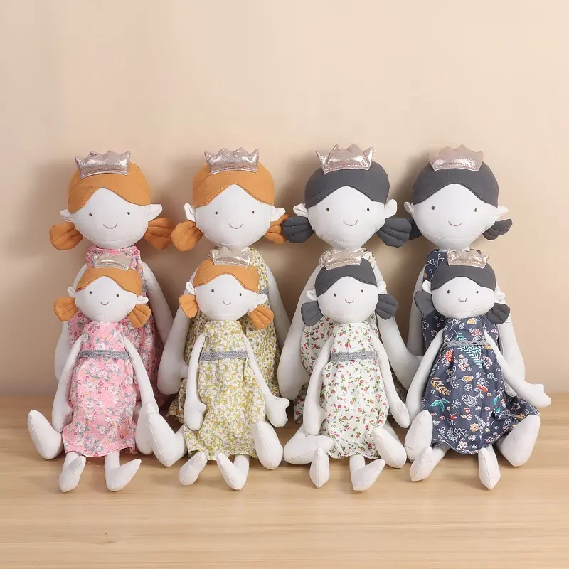 Muñeco de princesa relleno de algodón, juguetes de peluche personalizados, lindas muñecas de trapo con tela de falda, decoración navideña para el hogar