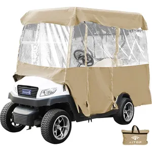 2/4/6 Passenger Outdoor Waterproof Windproof Driving Enclosure Golf Cart Rain Covers with Transparent Window