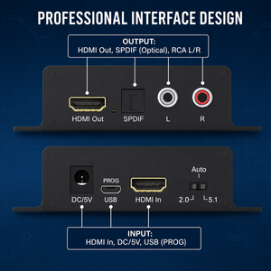 <span class=keywords><strong>Extracteur</strong></span> <span class=keywords><strong>audio</strong></span> <span class=keywords><strong>HDMI</strong></span> 4K60Hz, sortie stéréo <span class=keywords><strong>RCA</strong></span> + optique Toslink, 18 Gbps HDCP 2.2, HDR, Dolby Atmos - Product Image 3