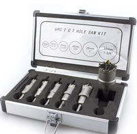 Haute qualité 6 pièces carbure pointe métal noyau perceuse Bit22-65mm TCT scie cloche forets ensemble scie cloche Cutter avec boîte