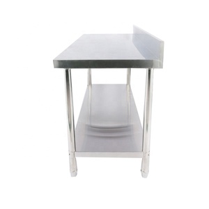 Mesa <span class=keywords><strong>de</strong></span> <span class=keywords><strong>trabajo</strong></span> <span class=keywords><strong>de</strong></span> acero inoxidable para <span class=keywords><strong>cocina</strong></span>, mesa <span class=keywords><strong>de</strong></span> <span class=keywords><strong>trabajo</strong></span> con doble capa y respaldo contra salpicaduras, personalizada co - Product Image 4